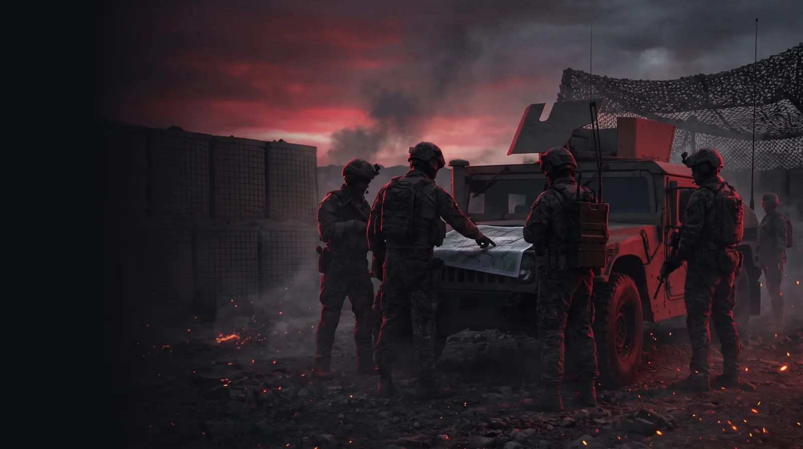 A squad briefing at the FOB